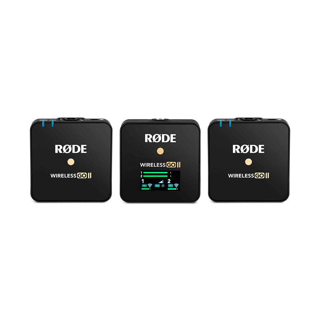 RØDE Wireless Go II Sistema inalámbrico de Doble Canal con micrófonos incorporados, transmisor Doble, Negro